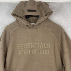 Essentials Fear Of God Hoodie 'Wood' Color Size Large Half-size Oversized NWT